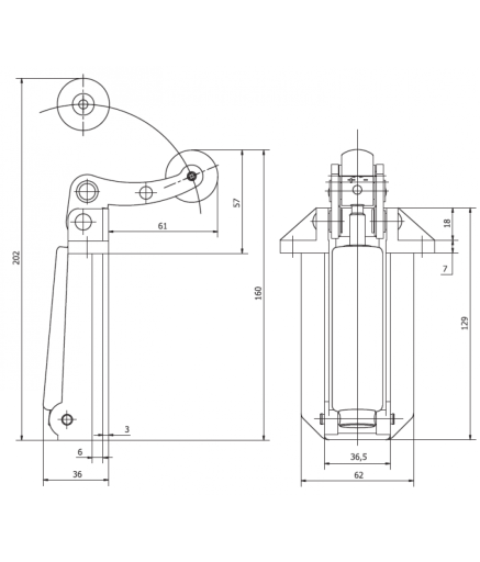 Доводчик дверей лифта Aditech Standard G lF 30N Zn o/E