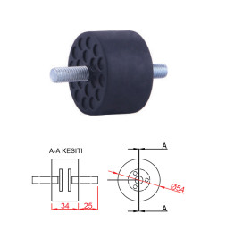 Круглый фиксатор кабины лифта с болтом Metroplast M10 901