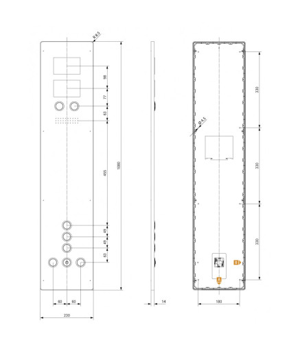 Пост виклику ліфта SCHAEFER Aurora BASIC COP 230 3E-R, IF oLM