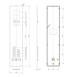 Пост вызова лифта SCHAEFER Aurora BASIC COP 230 7E-Q, IF oLM