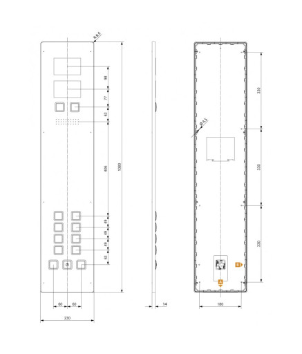 Пост виклику ліфта SCHAEFER Aurora BASIC COP 230 8E-Q, IF oLM