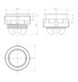 Кнопка SCHAEFER Антивандальна VB 42 Class 3+ червоне підсвічування 04-01-03-1h-12-30V-03