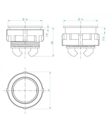 Кнопка SCHAEFER Антивандальна VB 42 Class 3+ синє підсвічування 04-01-03-1h-12-30V-03