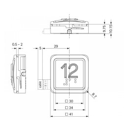 Кнопка SCHAEFER B 37 Q 15-09-00-10 12-30V 00 Красная подсветка