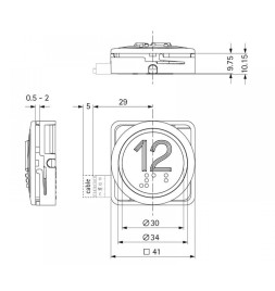 Кнопка SCHAEFER B 37 R 30-09-00-10-15 "exit" зеленая рамка красная подсветка